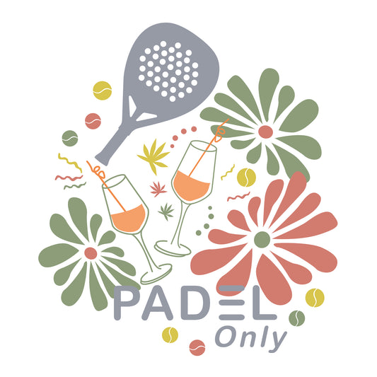 T-shirt BIO PADEL ONLY FLEURS - BLANC