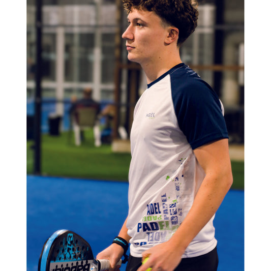 T-shirt technique PADEL - PERFORM TCH2601 - Blanc/Navy