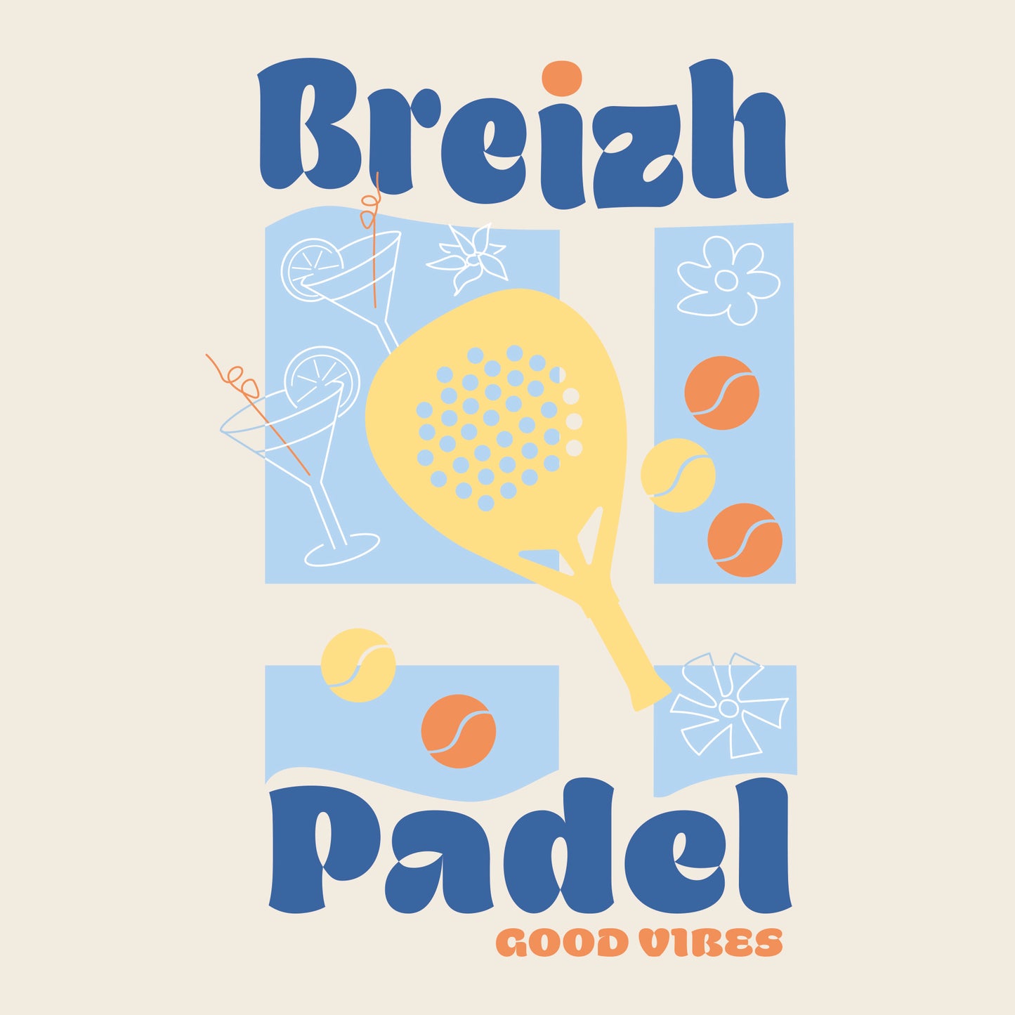 T-shirt BIO BREIZH PADEL F - ECRU