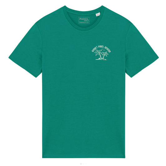 T-shirt SUNSET PADEL SUMMER homme - Vert Emeraude