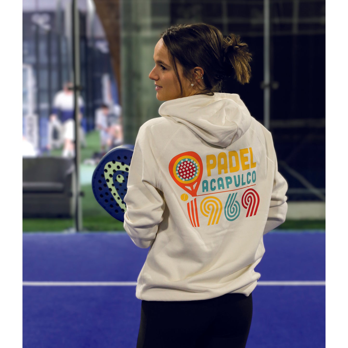 Sweat-shirt à capuche PADEL ACAPULCO Ecru - SWC2506
