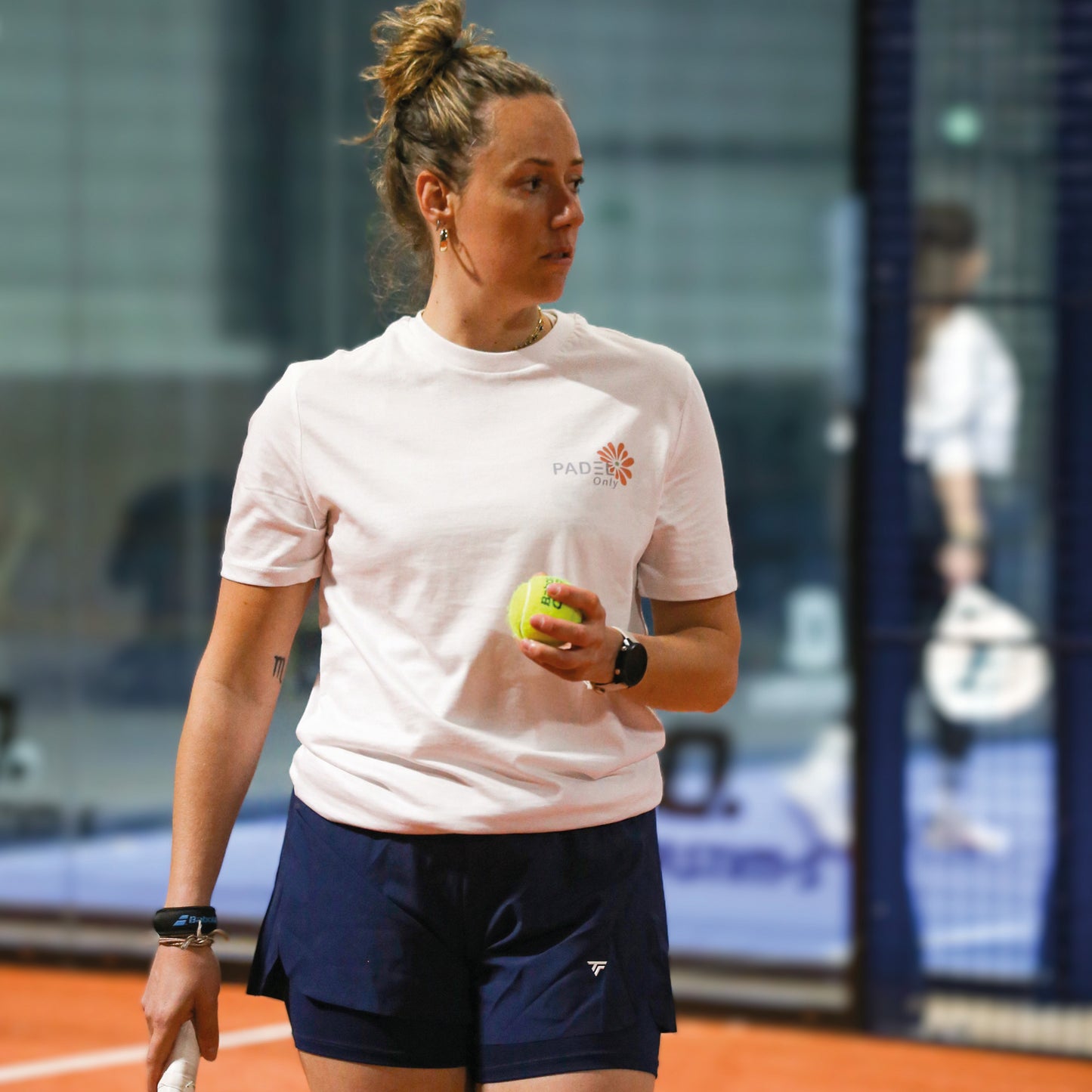 T-shirt BIO PADEL ONLY FLEURS - BLANC
