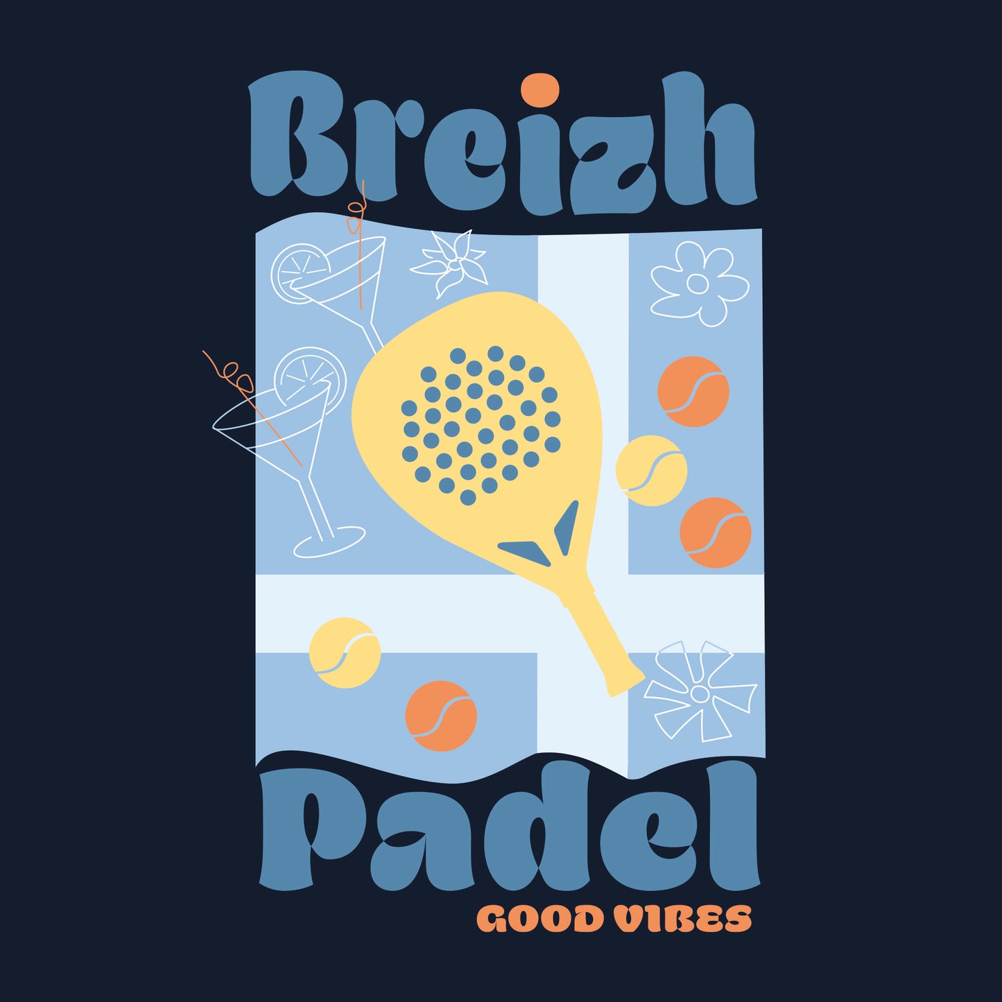 T-shirt BIO BREIZH PADEL - NAVY