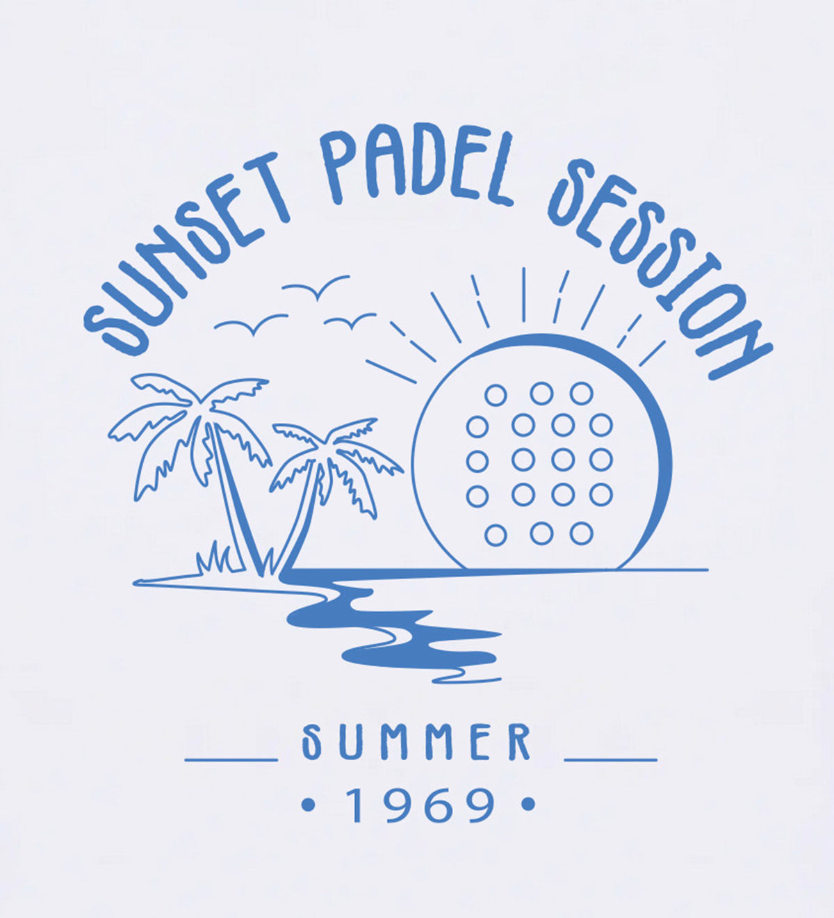 T-shirt BIO SUNSET PADEL SUMMER - Blanc