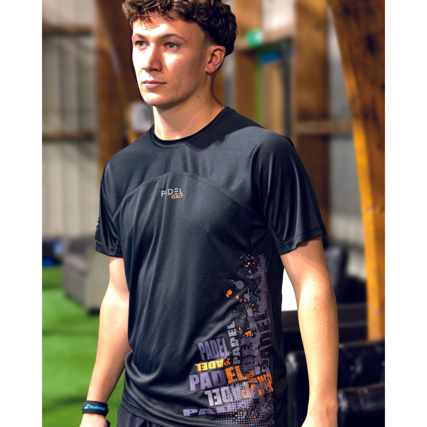 T-shirt technique PADEL - PERFORM TCH2602 - Noir/Orange