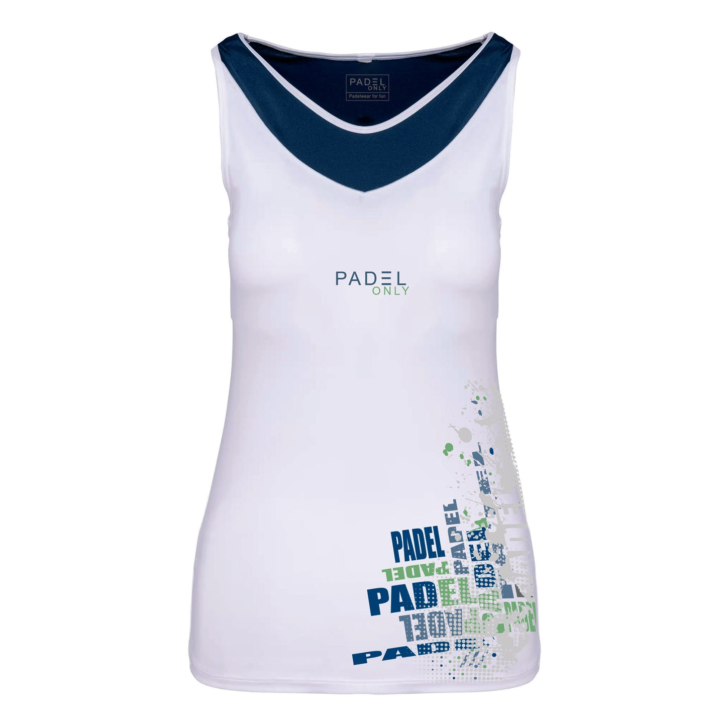 Débardeur technique bicolore PADEL PERFORM - Blanc/Navy - TCF2601