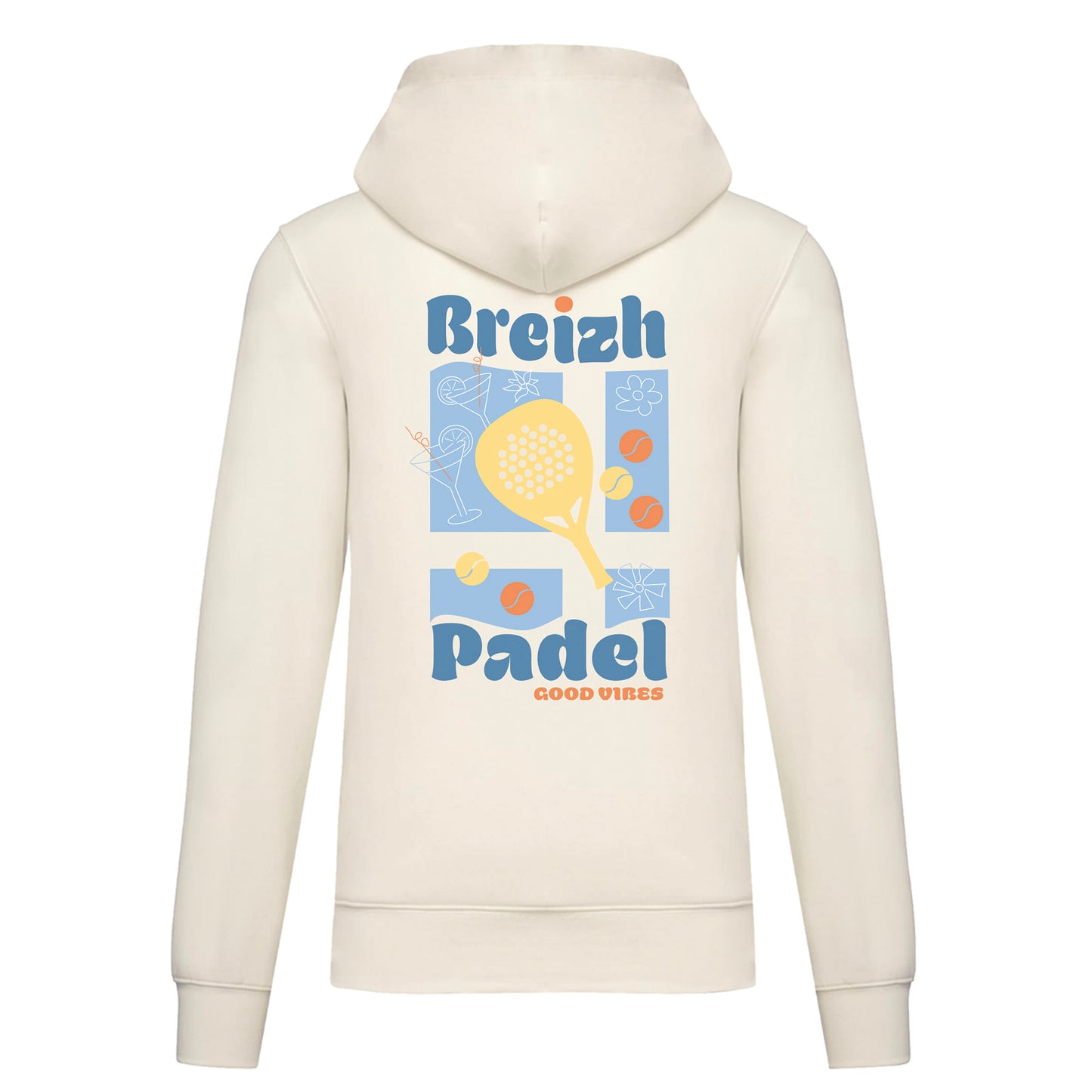 Sweat-shirt à capuche BREIZH PADEL - COCONUT MILK