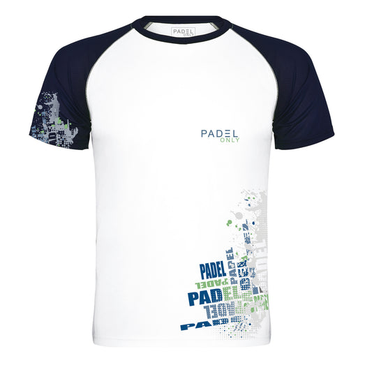 T-shirt technique PADEL - PERFORM TCH2601 - Blanc/Navy