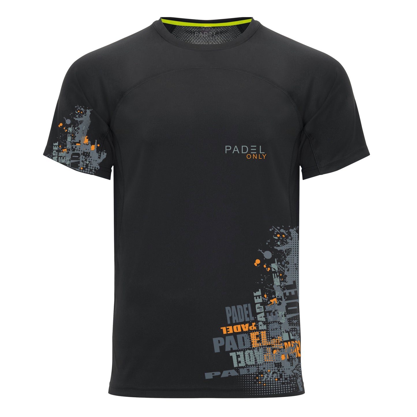 T-shirt technique PADEL - PERFORM TCH2602 - Noir/Orange