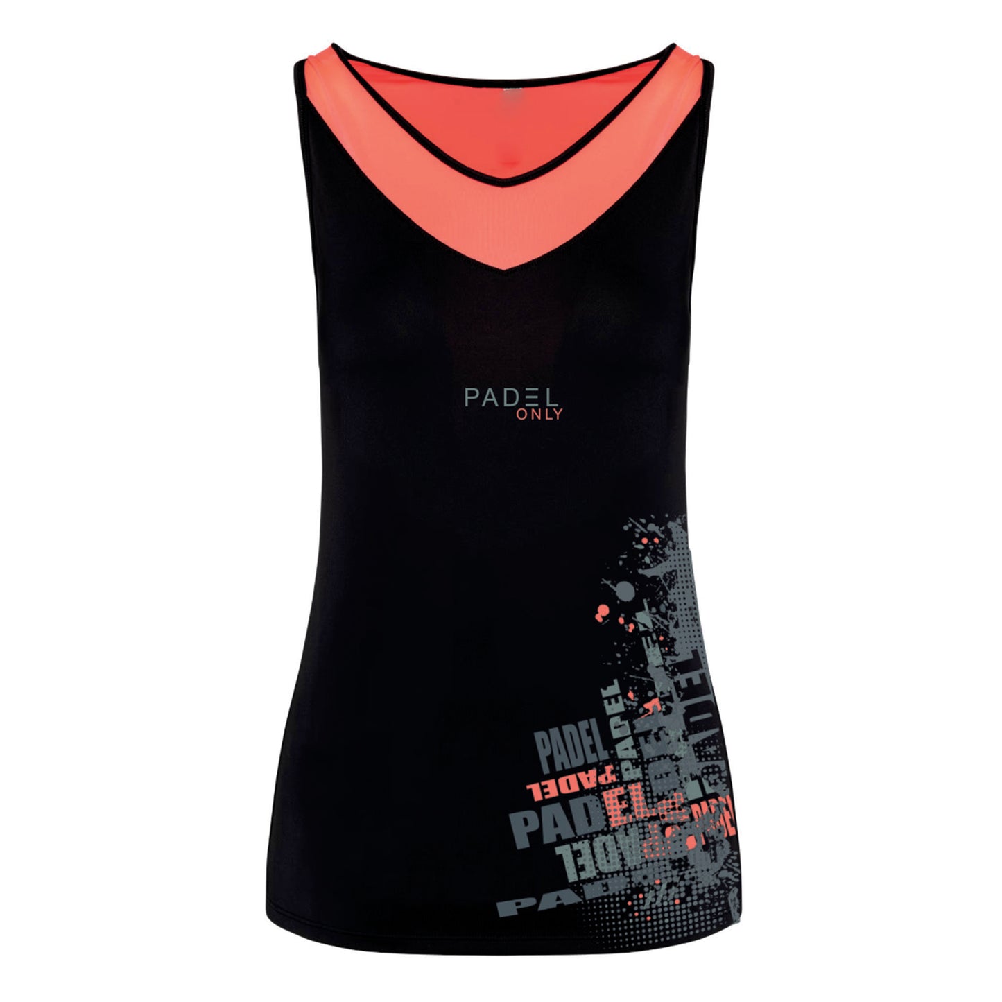 Débardeur technique bicolore PADEL PERFORM - Noir/Rose - TCF2604